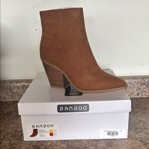 Bamboo Women's Brown Ankle Booties